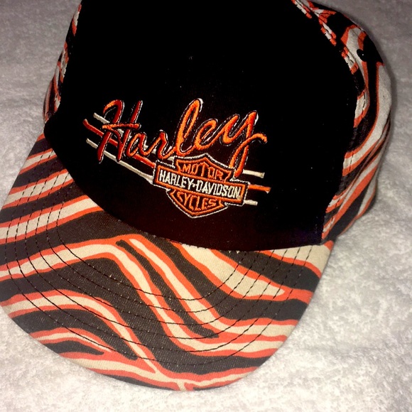 VTG 80's Harley Davidson striped hat